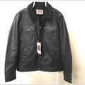 Levi's Jackets & Coats | Levi's Mens Faux Leather Trucker Jacket Black | Color: Black | Size: M