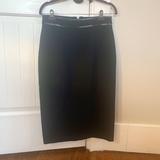 Burberry Skirts | Burberry Pencil Skirt Leather Trim Size 8 Black | Color: Black | Size: 8