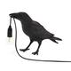 ECOSWAY Nordic Resin USB Birds Table Lamps Bedroom Resin Crow Desk Lamp Bedside Light Wall Sconce Home Decor Desk Light Wall Sconce Lamp Fixtures Bedside Lights
