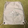 Adidas Bags | Adidas Nylon Drawstring Backpack, Gray/Silver Logo | Color: Gray/Silver | Size: Os