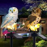 Millwood Pines Rambo Solar Powered Integrated LED Pathway Light Owl Garden Stake for Christmas Decorations | 14 H x 3 W x 1 D in | Wayfair