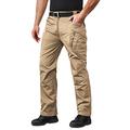 Hiking Trousers Men Zip Off Waterproof Trousers Men Military Tactical Trouser for Men Combat Trousers Multi-Pockets Khaki XL