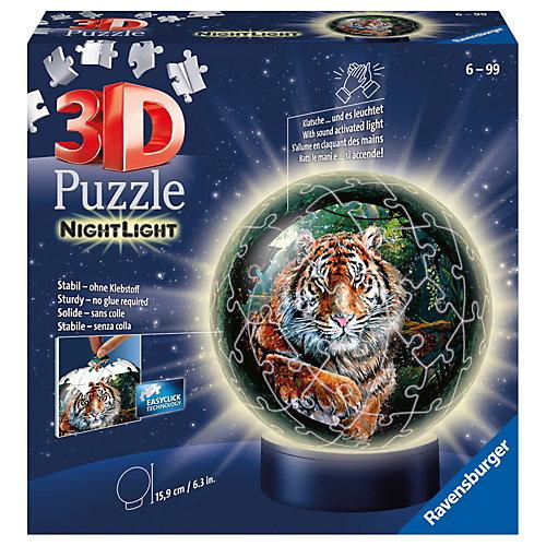 3D-Puzzle-Ball Nachtlicht - Raubkatzen, 72 Teile