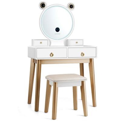 Costway Vanity Set with 3-Color Lighted Touch Scre...