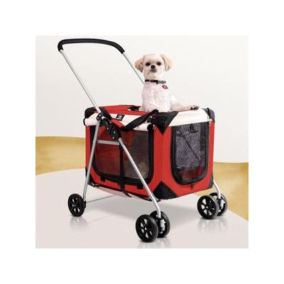 PetLuv Happy Cat Soft-Sided 3-in-1 Pet Stroller, Red, Large