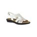 Wide Width Women's Bolt Sandals by Easy Street® in White (Size 7 1/2 W)