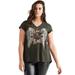 Plus Size Women's Rock & Roll Graphic Tee by ellos in Midnight Olive (Size 38/40)
