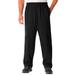 Men's Big & Tall Fleece Open-Bottom Sweatpants by KingSize in Black (Size L)