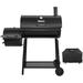 Royal Gourmet 30" Barrel Charcoal Grill w/ Front Table & Cover Porcelain-Coated Grates/Steel in Black/Gray | 48.82 H x 45.67 W x 27.95 D in | Wayfair