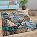 Blue/Brown 0.31 in Area Rug - Corrigan Studio® Larkste Geometric Brown/Beige/Blue Area Rug Polypropylene | 0.31 D in | Wayfair