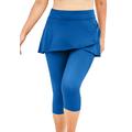 Plus Size Women's Skirted Swim Capri Pant by Swim 365 in Dream Blue (Size 22) Swimsuit Bottoms