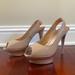 Jessica Simpson Shoes | Jessica Simpson Platform Stiletto - Size 8.5 | Color: Tan | Size: 8.5