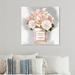 Rosdorf Park Fashion & Glam Eau Of Peonies Perfumes - Graphic Art Print on Canvas in Pink | 12 H x 12 W x 1.5 D in | Wayfair