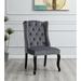 Rosdorf Park Ogan Tufted Velvet Side Chair Upholstered/Velvet in Gray | 41 H x 27 W x 23 D in | Wayfair F2F8725913F34EB1A2208C2382BD17D6