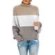 Asvivid Women Winter Chunky Knit Turtleneck Sweater Ribbed Long Sleeve Loose Casual Knit Sweater Jumper White