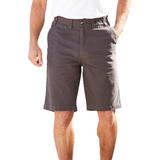 Men's Big & Tall 10" Flex Full-Elastic Waist Chino Shorts by KingSize in Charcoal (Size 50)