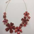 Kate Spade Jewelry | Kate Spade New Red Flower Necklace | Color: Gold/Red | Size: 17"