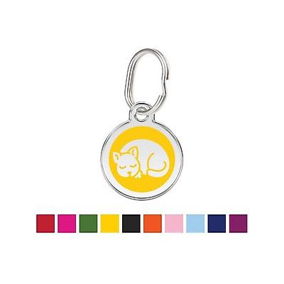 Red Dingo Kitten Personalized Stainless Steel Cat ID Tag, Small, Yellow