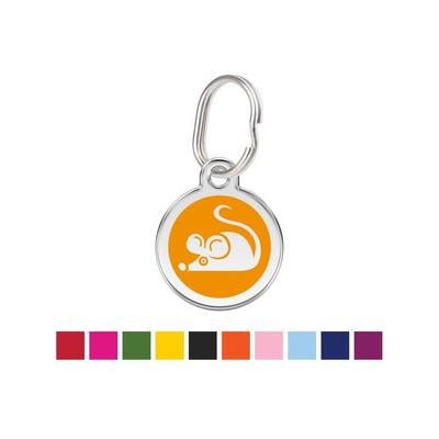 Red Dingo Mouse Personalized Stainless Steel Cat ID Tag, Small, Orange