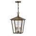 Hinkley Lighting Huntersfield 17 Inch Tall 3 Light Outdoor Hanging Lantern - 14062BU