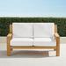 Calhoun Loveseat with Cushions in Natural Teak - Rain Resort Stripe Indigo, Standard - Frontgate