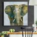 Bungalow Rose Jade Elephant - Wrapped Canvas Print Metal in Blue/Brown | 40 H x 40 W x 1 D in | Wayfair 28A07136B16041B1ADE5F22E8160DBB6