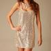 Free People Dresses | Free People Gold Sequin Slip Mini Dress S | Color: Gold | Size: S
