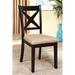 Gracie Oaks Cotillard Polyester Cross Back Side Chair in Black/Beige Wood/Upholstered/Fabric in Black/Brown | 39.25 H x 19.25 W x 22.5 D in | Wayfair