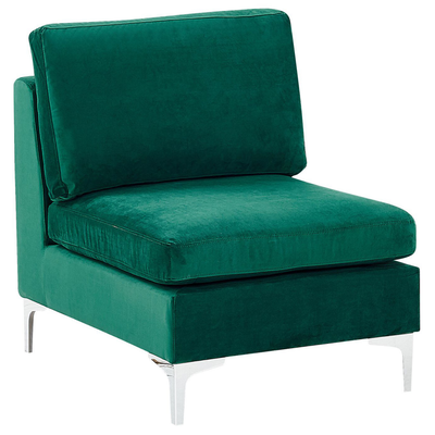 Mittelstück für Sofa Grün Polsterbezug aus Samtstoff mit Rückenlehne Metallgestell Modernes Glamour Design Wohn- und Arb