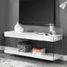 Orren Ellis Amaranthe TV Stand for TVs up to 88" Plastic/Acrylic/Wood in White | Wayfair 880E1A99095D4CEFACC26FACF94F505A