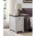 Balsam 25" Tall End Table w/ Storage & Built-In Outlets Wood in Gray/White Laurel Foundry Modern Farmhouse® | 25 H x 16 W x 24 D in | Wayfair