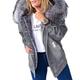 Winter jacket women coat faux fur lined parka winter jacket outdoor hooded jacket outwear denim coat (Color : Grey, Size : XL)