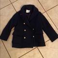 Zara Jackets & Coats | Girls Wool Coat | Color: Blue/Gold | Size: 6g