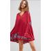 Free People Dresses | Free People Te Amo Flowy Embroidered Mini Dress | Color: Red | Size: Xs