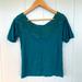 American Eagle Outfitters Tops | American Eagle Crochet Detail Tee Shirt | Color: Blue/Green | Size: S