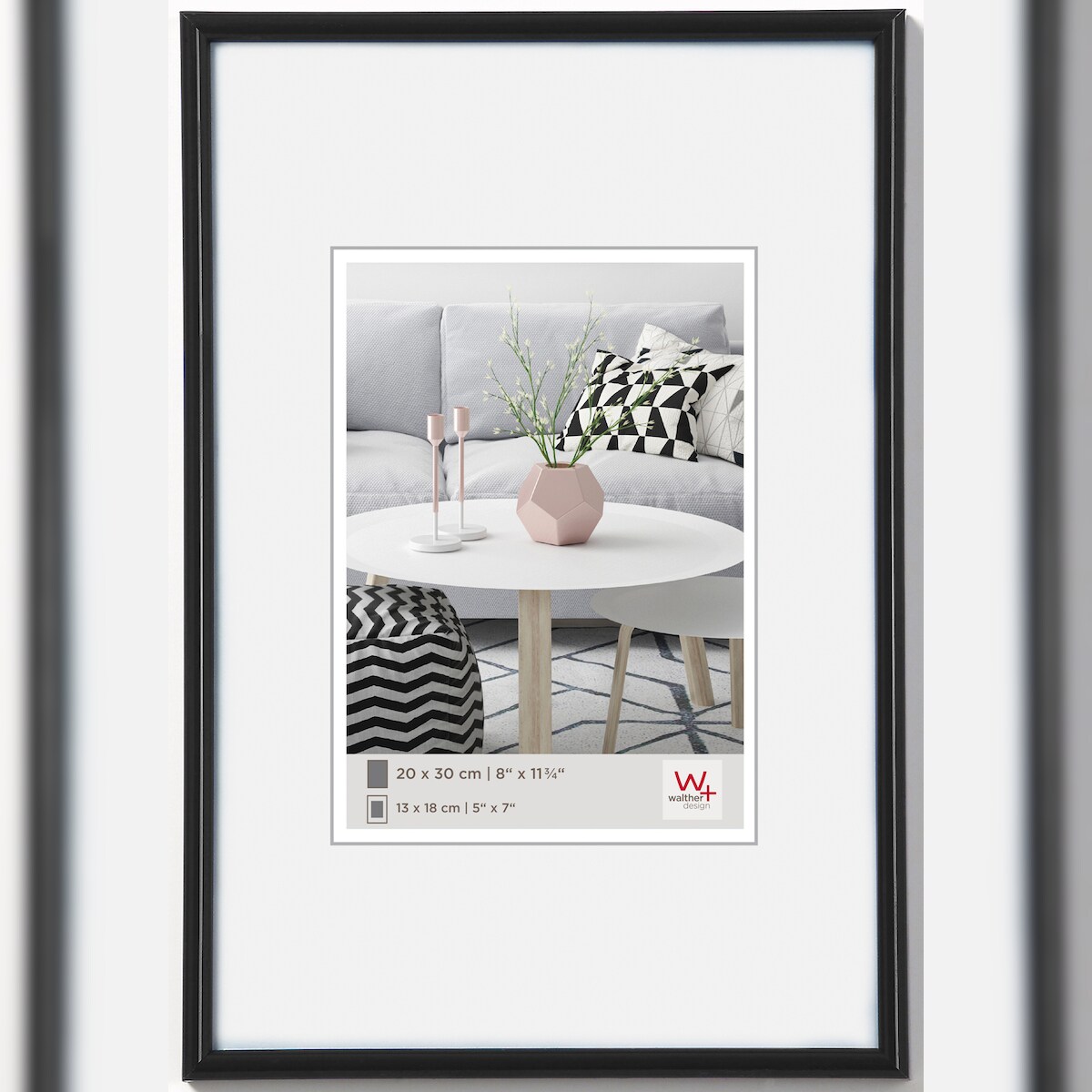 walther + design Galeria Kunststoff Bilderrahmen, schwarz, 50 x 70 cm Image