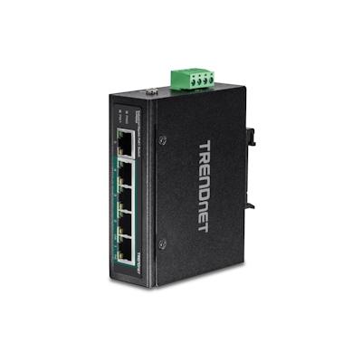 TRENDnet 5-Port Industrieller Gigabit PoE+ DIN-Rail-Switch