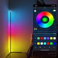 MZXI Floor Lamp, Sucastle 20W LED Colour Changing Standing Lamp, 55" Tall Minimalist Nordic RGB Corner Lamp with Bluetooth Control, Dimmable Floor Corner Lamp for Living Room Bedroom, Black