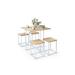 Costway 5 Pieces Metal Frame Dining Set with Compact Dining Table and 4 Stools-Natural