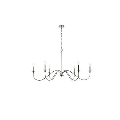 Rohan 48 inch chandelier in polished nickel - Elegant Lighting LD5056D48PN