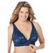 Plus Size Women's The Nola Lace Wirefree Front Closure Bralette by Leading Lady in Navy (Size XL)