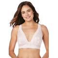 Plus Size Women's The Nola Lace Wirefree Front Closure Bralette by Leading Lady in Pearl Pink (Size 5X)