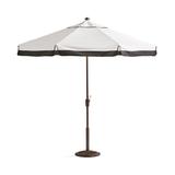 9 ft. Round Contrast Border Umbrella - Black, White - Frontgate