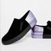 Free People Shoes | Free People Varsity Slip On Shoes Sz 41 | Color: Black/Purple | Size: 11