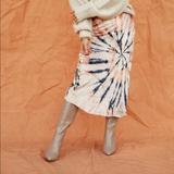 Free People Skirts | Fp Bali Serious Swagger Tie Dye Velvet Maxi Skirt | Color: Blue/Cream | Size: S