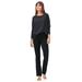 Plus Size Women's Stretch Bootcut Sleep Pants by ellos in Black (Size 14/16)