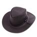 Outback Ranger in Black,'Black Leather Men's Hat from Mexico'