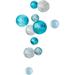 WORLDLY GOODS TOO 11 Piece Spheres Wall Décor Set Glass in White/Blue | 6 H x 42 W x 6 D in | Wayfair GA-WALL/QWT