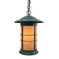 Arroyo Craftsman Newport 1-Light Outdoor Hanging Lantern Glass/Metal in White/Black/Brown | 13 H x 9.25 W x 9.25 D in | Wayfair NH-9LWO-AC