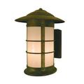 Arroyo Craftsman Newport 1-Light Outdoor Wall Lantern Glass/Metal in White/Brown | 12.12 H x 9.25 W x 10.25 D in | Wayfair NS-9LCR-RC